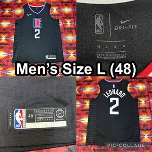 Los Angeles Clippers Black Jersey Mens L  48 Nike Kawhi Leonard #2 Swingman NBA